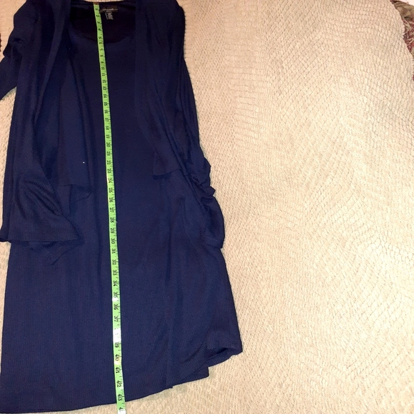 R&M RICHARDS NAVY BLUE ONE PIECE DRESS SET WOMEN'S SIZE 18W - Picture 5 of 8